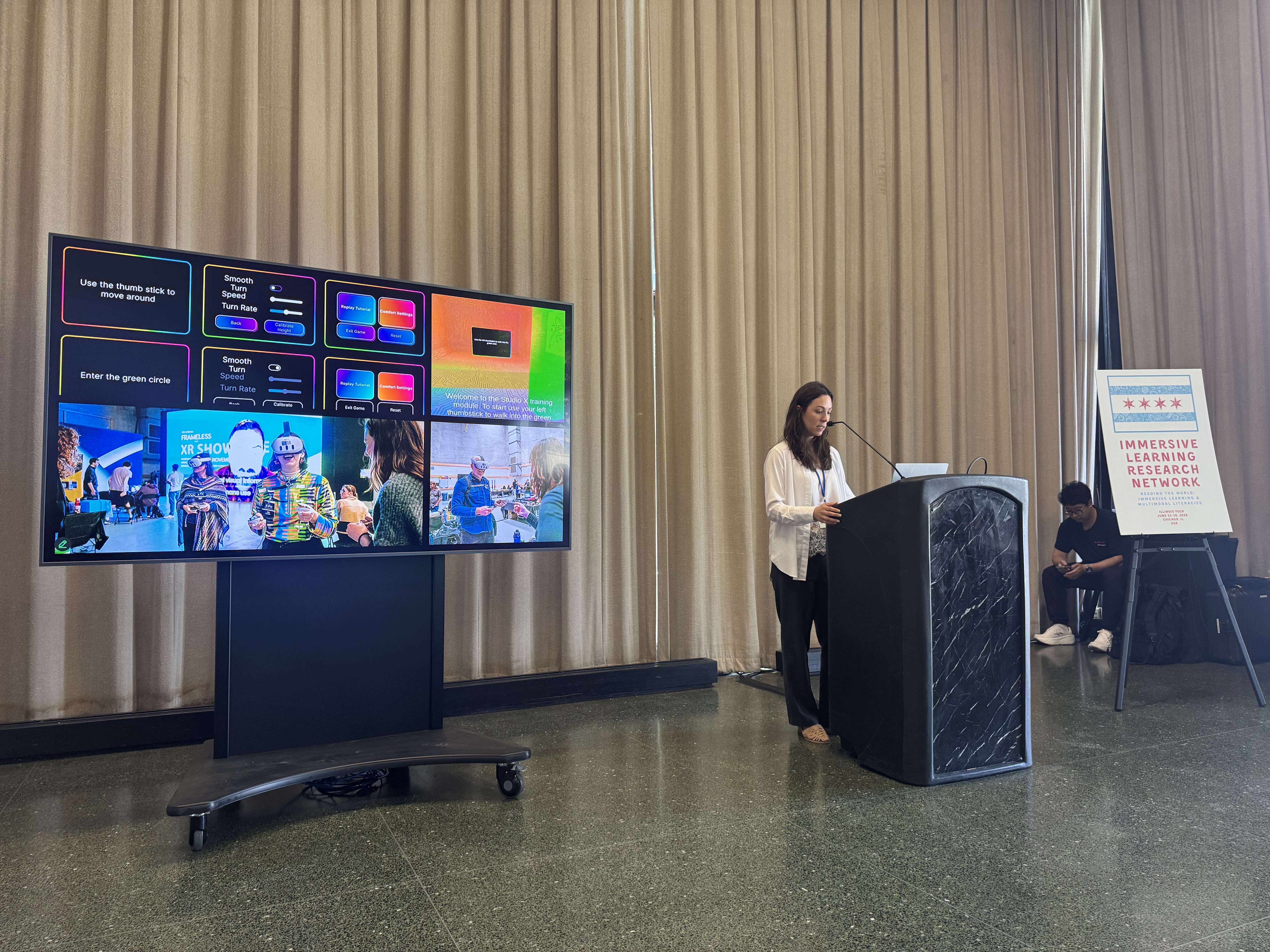 Director of Studio X, Meg Moody, presenting at the conference.