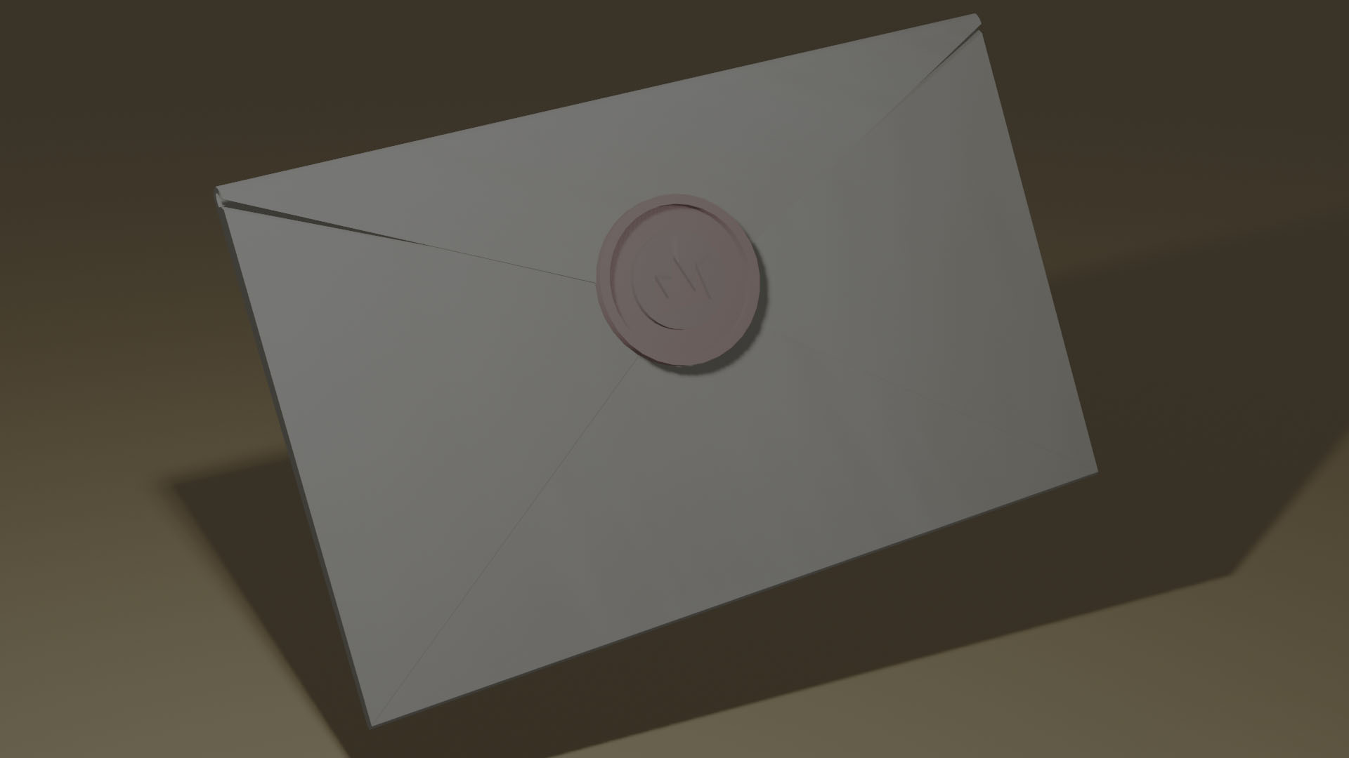 Screenshot of 3D model of envelope with red wax seal from Aurum game.