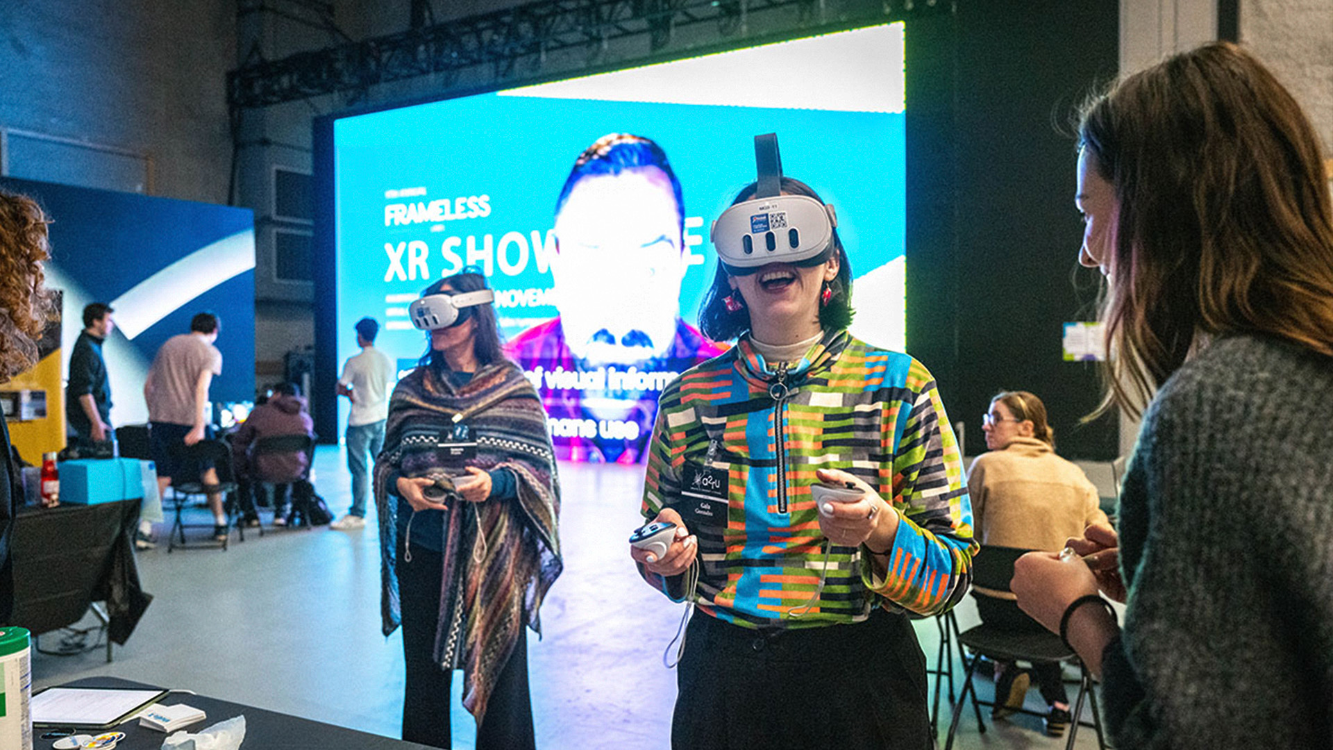 Student testing Aurum at XR showcase event.