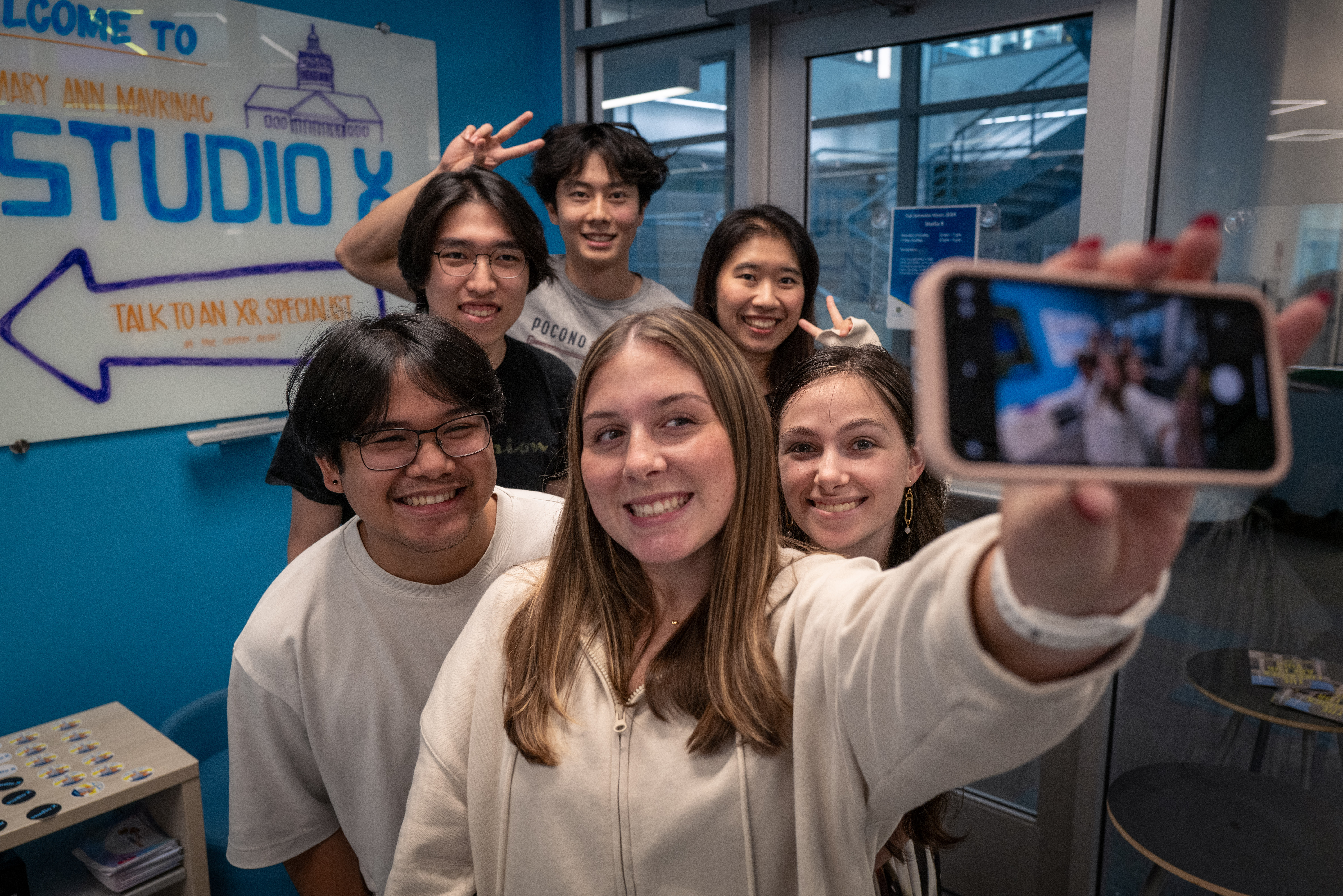 Marketing team group selfie.